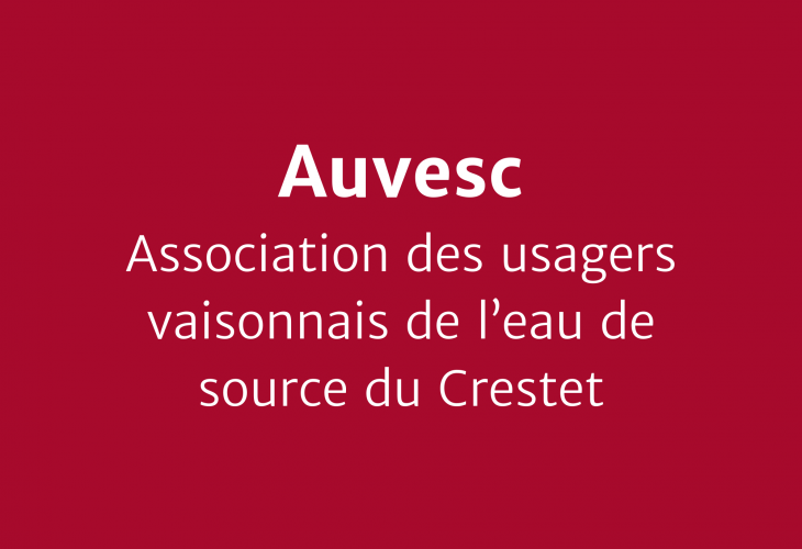 Auvesc (Association des usagers vaisonnais de l’eau de source du Crestet)
